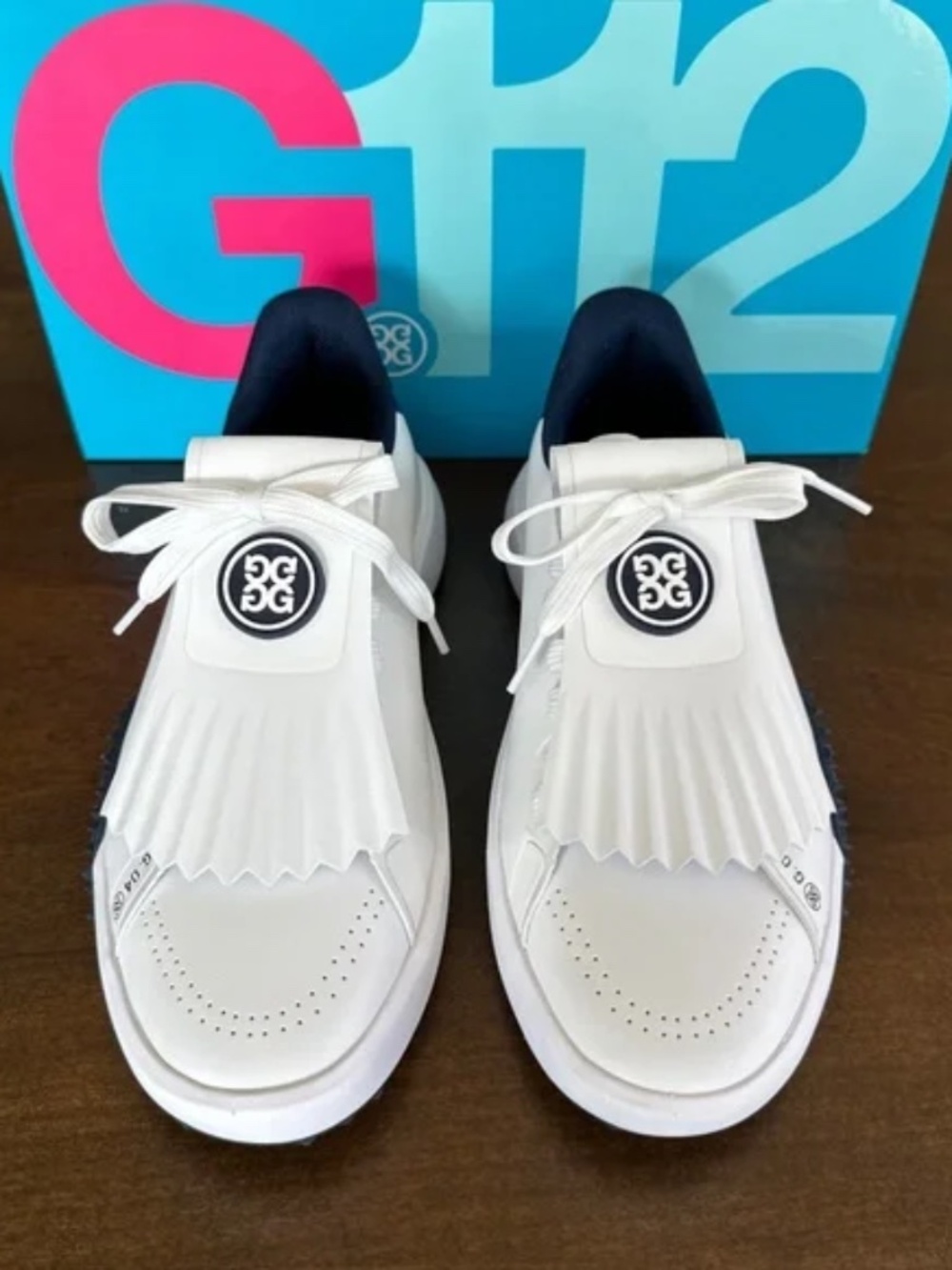 G/Fore Women's G.112 P.U. Leather Kiltie Golf Shoes Snow/Twilight Size 6.5 NEW